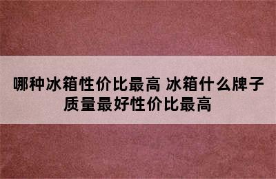 哪种冰箱性价比最高 冰箱什么牌子质量最好性价比最高